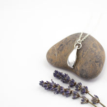 Load image into Gallery viewer, Sterling silver pendant, cast from a salvaged piece of shell from Castlegregory beach on the Dingle peninsula. The pendant is approximately 3cm in size and sits on an 18inch sterling silver chain. It comes beautifully presented in an eco friendly branded gift box for safe keeping. Designed and Handmade in Dingle, Ireland