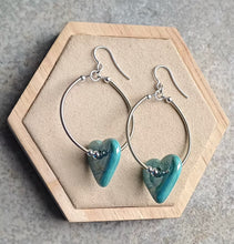 Load image into Gallery viewer, Hand Wrapped Statement Heart Hoops
