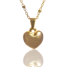 Load image into Gallery viewer, A simple pretty heart pendant on a gold plated stainless steel satellite chain, 16inches in length with a 2 inch extension chain in gold colour
